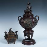 2pc Japanese Meiji Period Censers