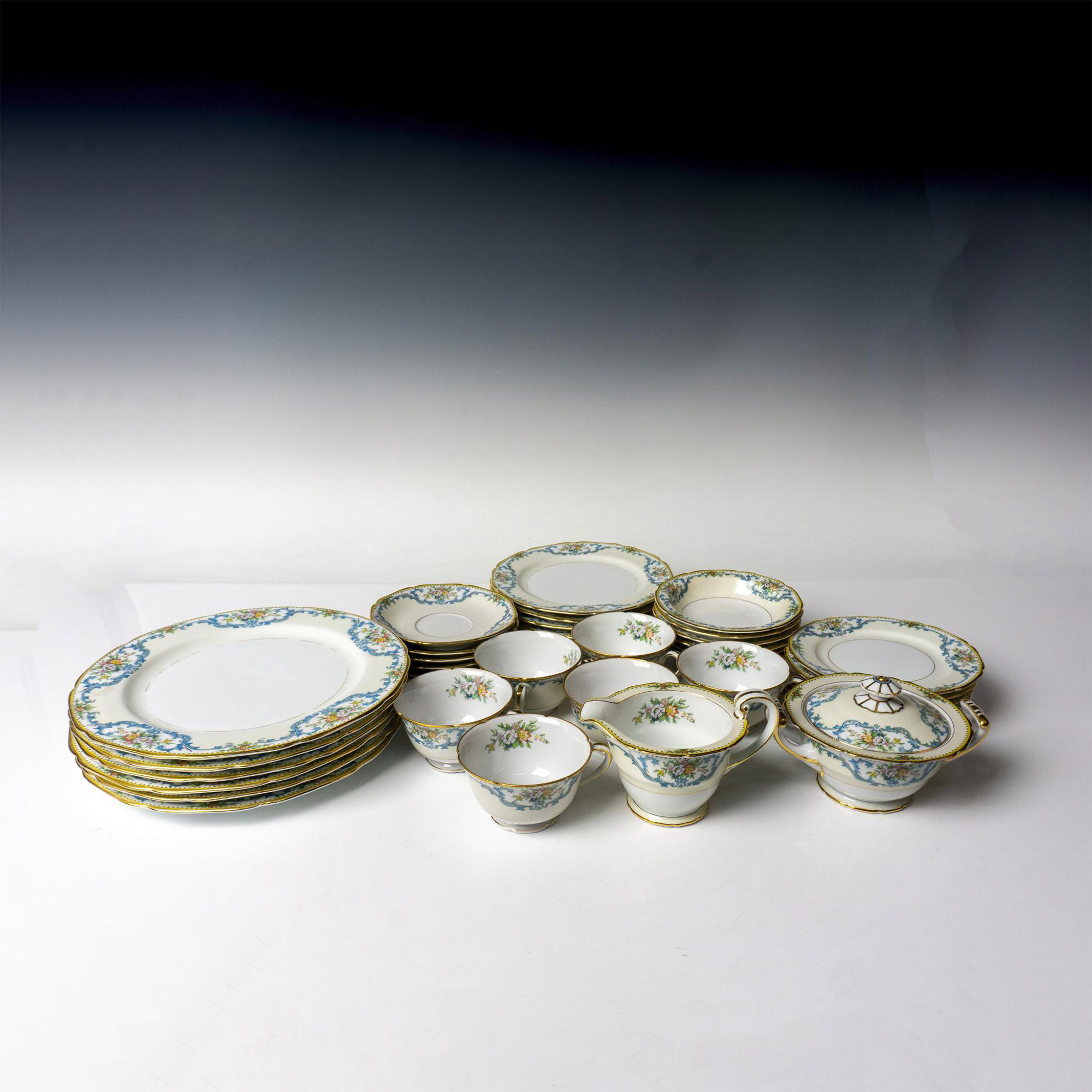 38pc Noritake Morimura Brothers Porcelain China Set for Six - Bild 4 aus 5