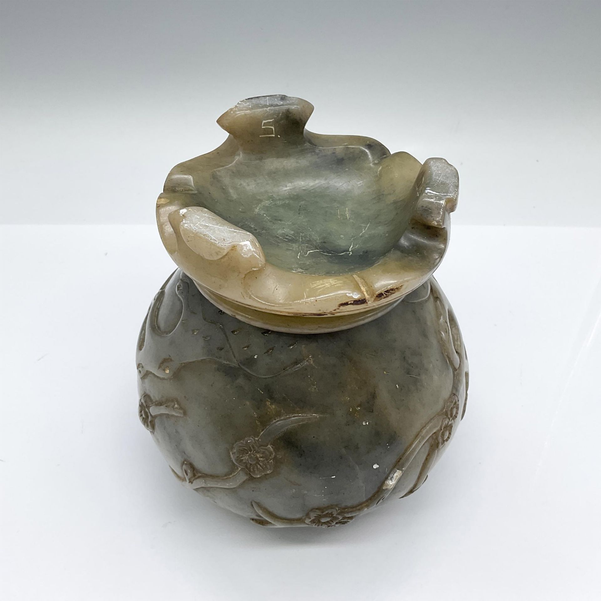 Chinese Carved Jadeite Ginger Jar - Image 6 of 6