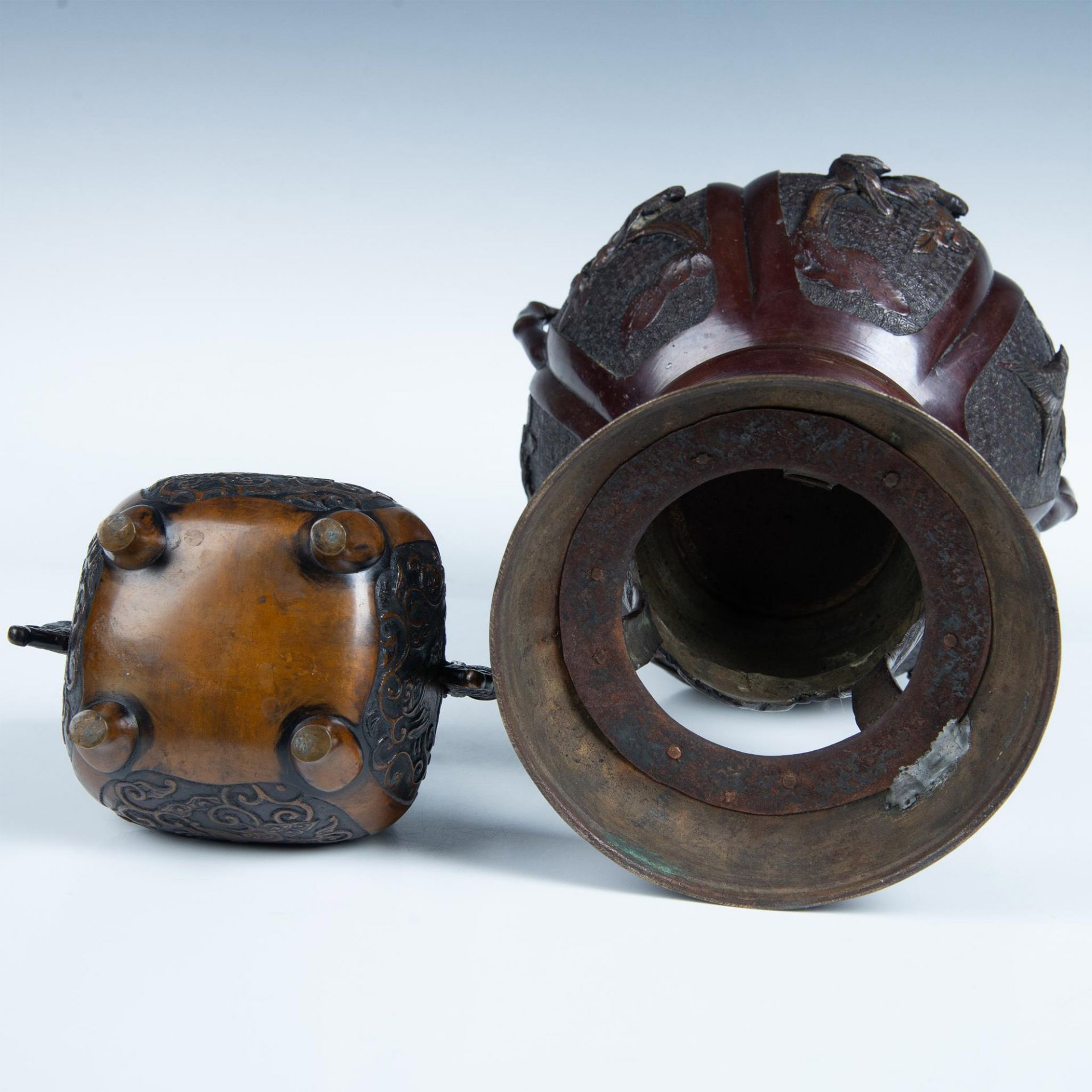 2pc Japanese Meiji Period Censers - Image 12 of 12