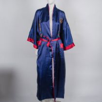 Asian Embroidered Reversible Kimono Robe with Sash