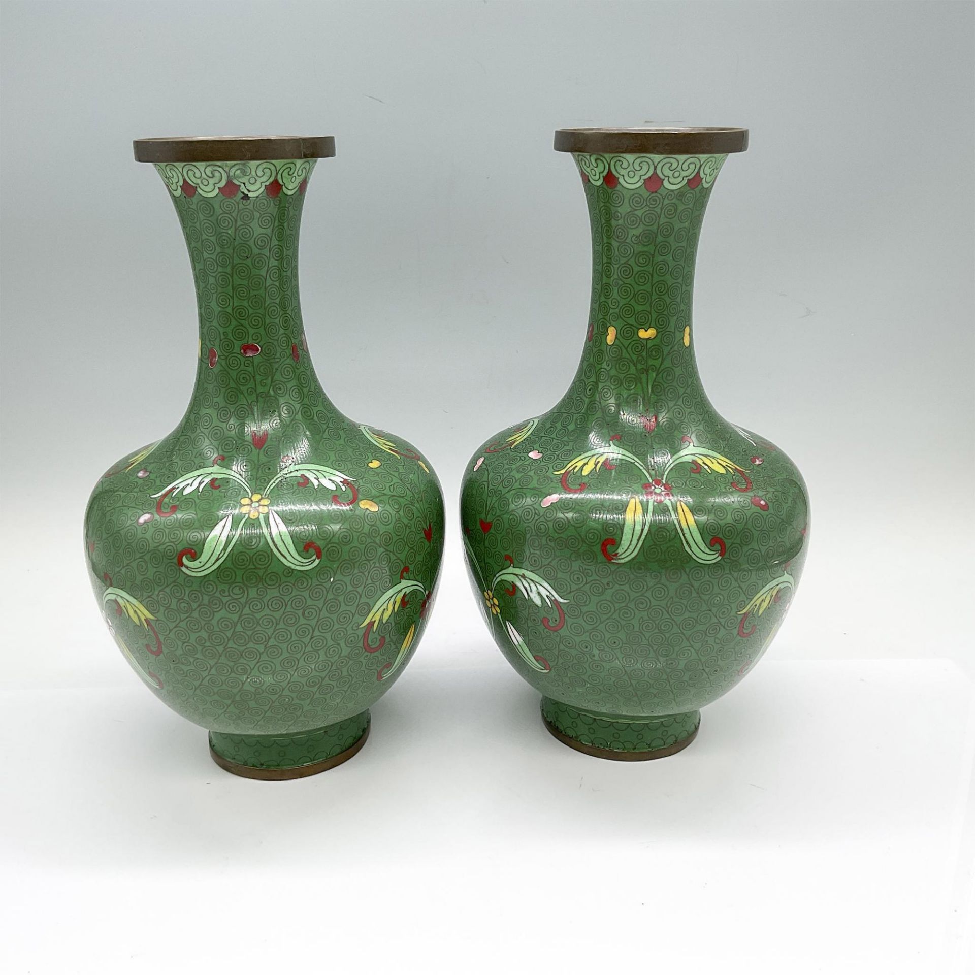 Pair of Vintage Chinese Cloisonne Vases