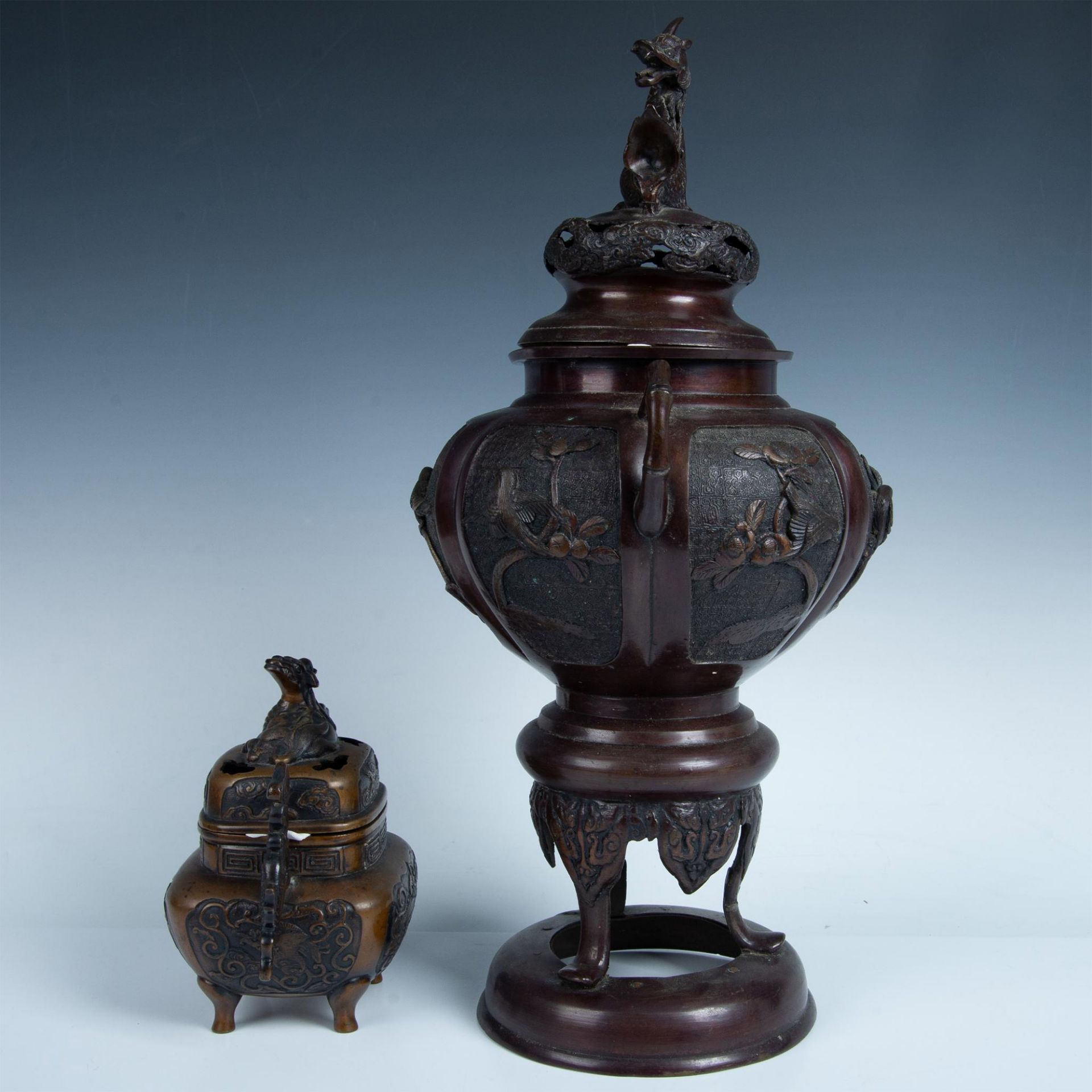 2pc Japanese Meiji Period Censers - Image 10 of 12