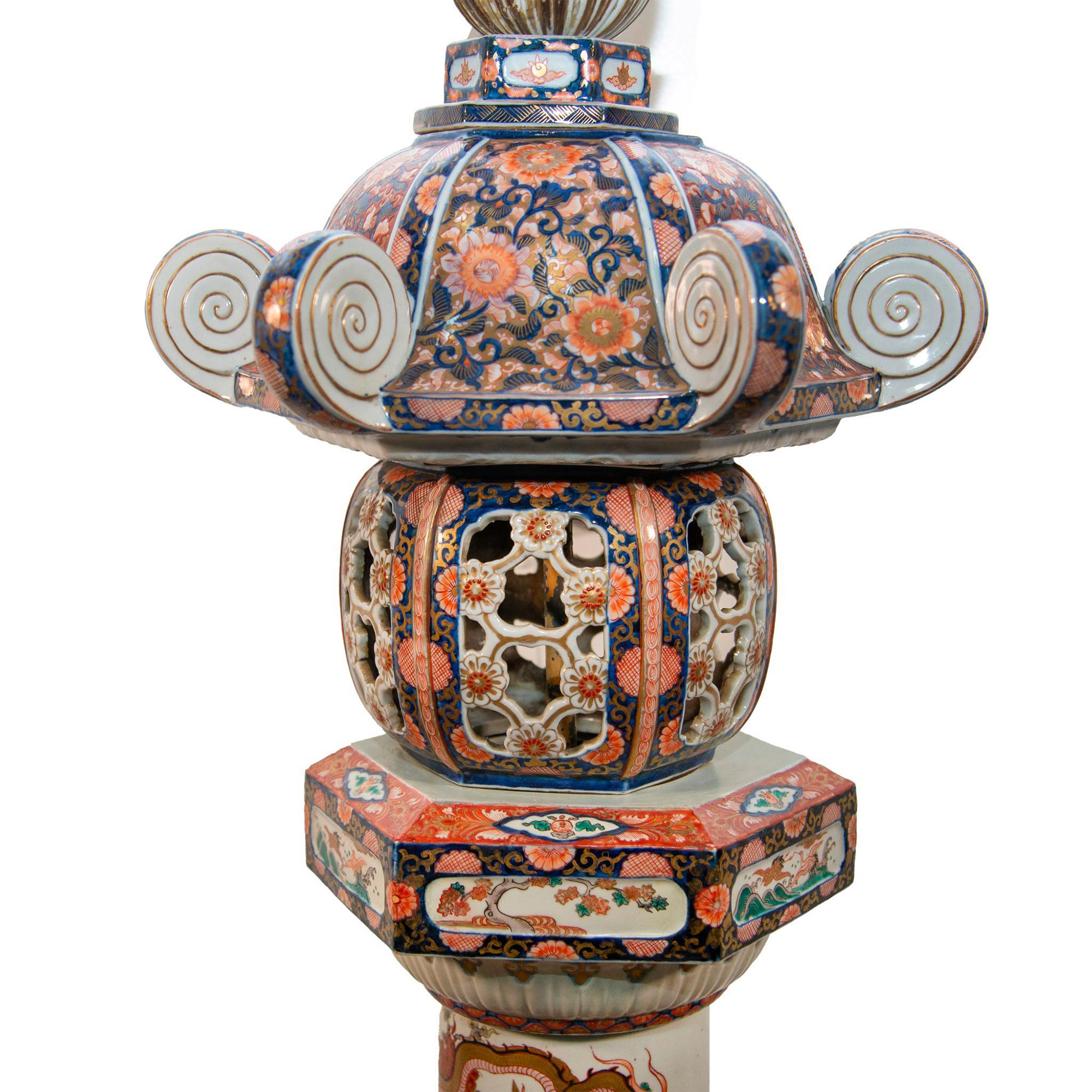 Japanese Imari Ware Chinese Style Lantern - Image 3 of 7