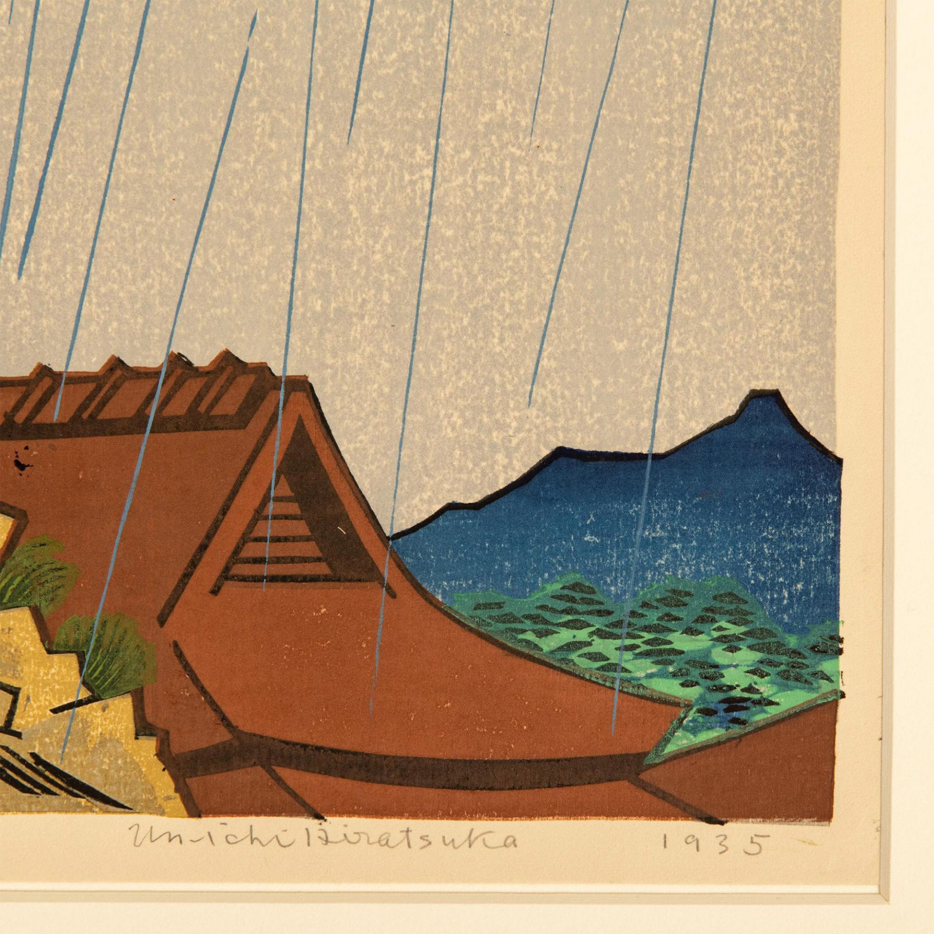Un'ichi Hiratsuka, Original Color Woodblock on Paper, Signed - Bild 4 aus 6