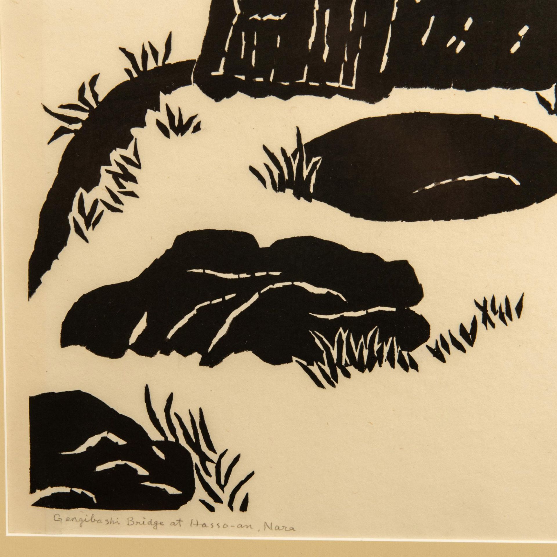 Un'ichi Hiratsuka, Original B&W Woodblock on Paper, Signed - Bild 3 aus 8