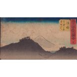 Hiroshige (Japanese) Woodblock Print of Mount Fuji