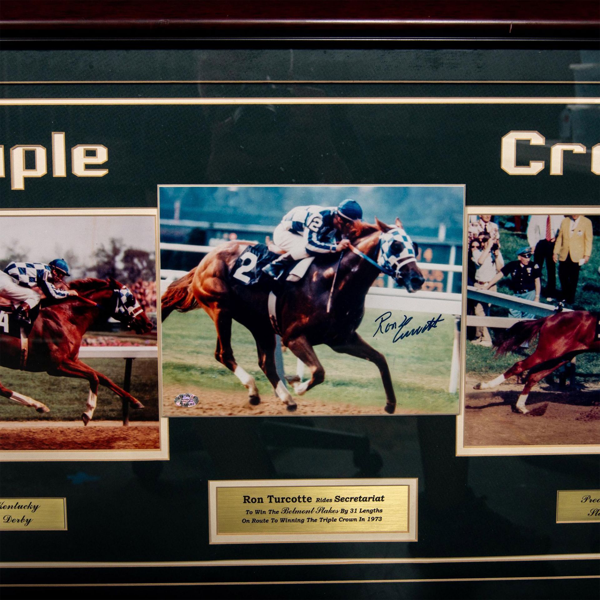 Secretariat Triple Crown Win Photos Signed by Ron Turcotte - Image 4 of 6