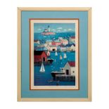 Steven Klein, Color Lithograph, Harbor Light, Signed