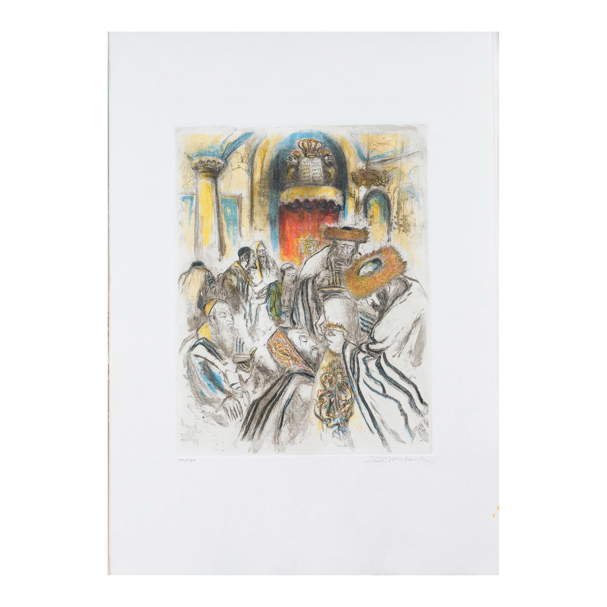 10pc Ira Moskowitz, Original Color Etchings Torah I, Signed - Image 3 of 20