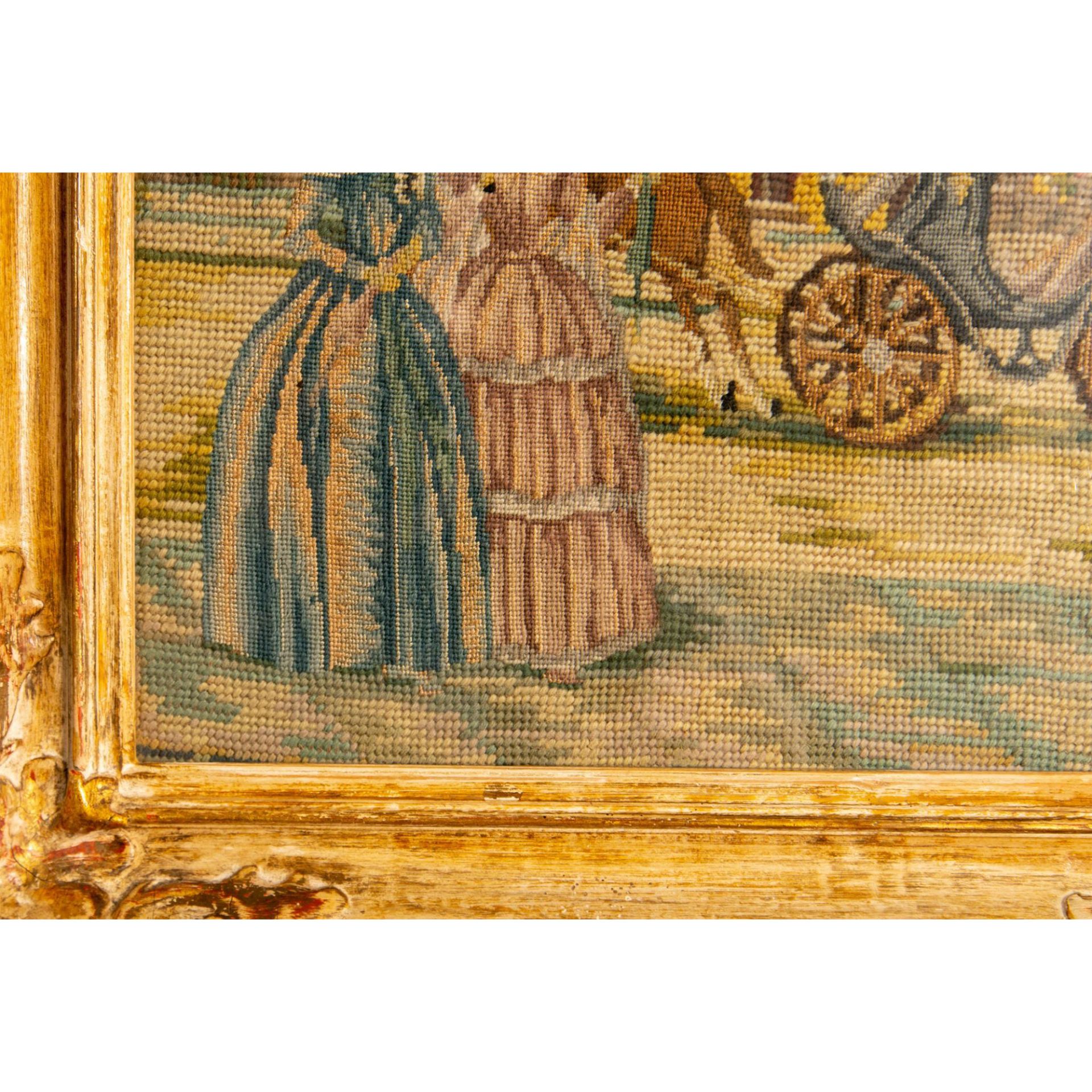 Hand-woven Tapestry, 19th Century Elegant Street Scene - Bild 3 aus 4