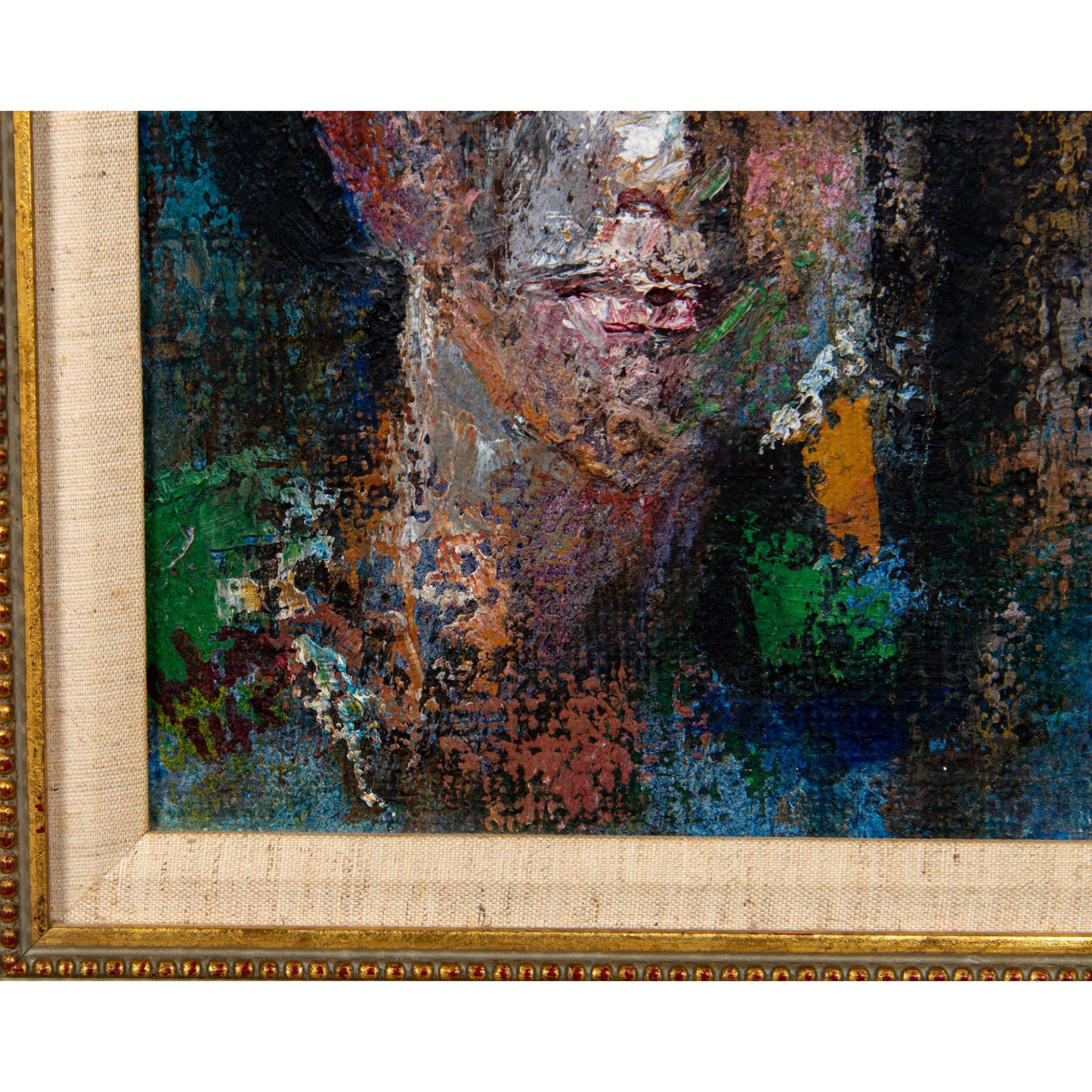 Original Oil on Burlap Canvas, Portrait of a Woman, Signed - Image 3 of 4