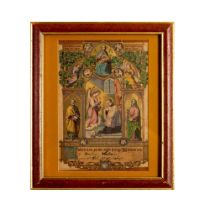 German Certificate of Communion, Color Lithograph