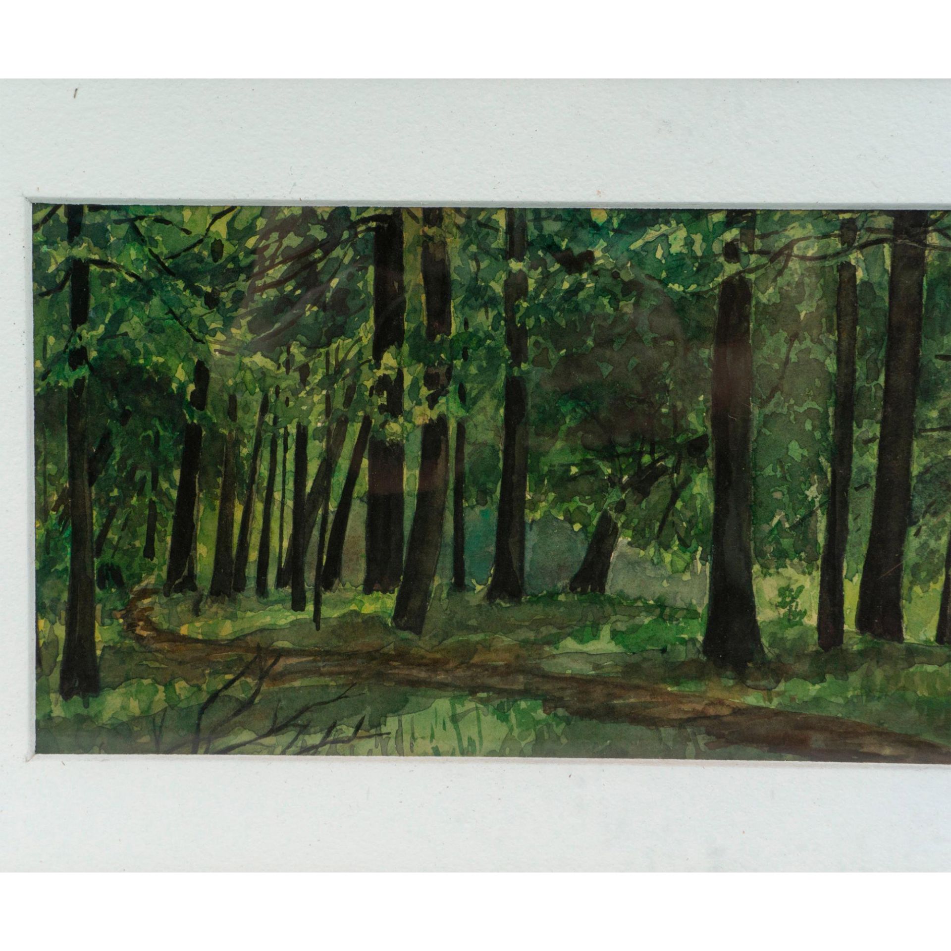 Original Watercolor on Paper, Forest Path Landscape - Image 4 of 6