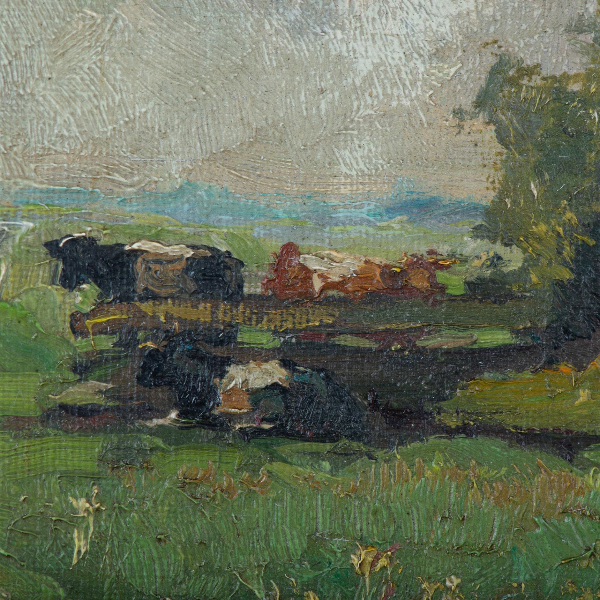 Original Oil on Wooden Board, Picturesque Farm, Signed - Image 4 of 6