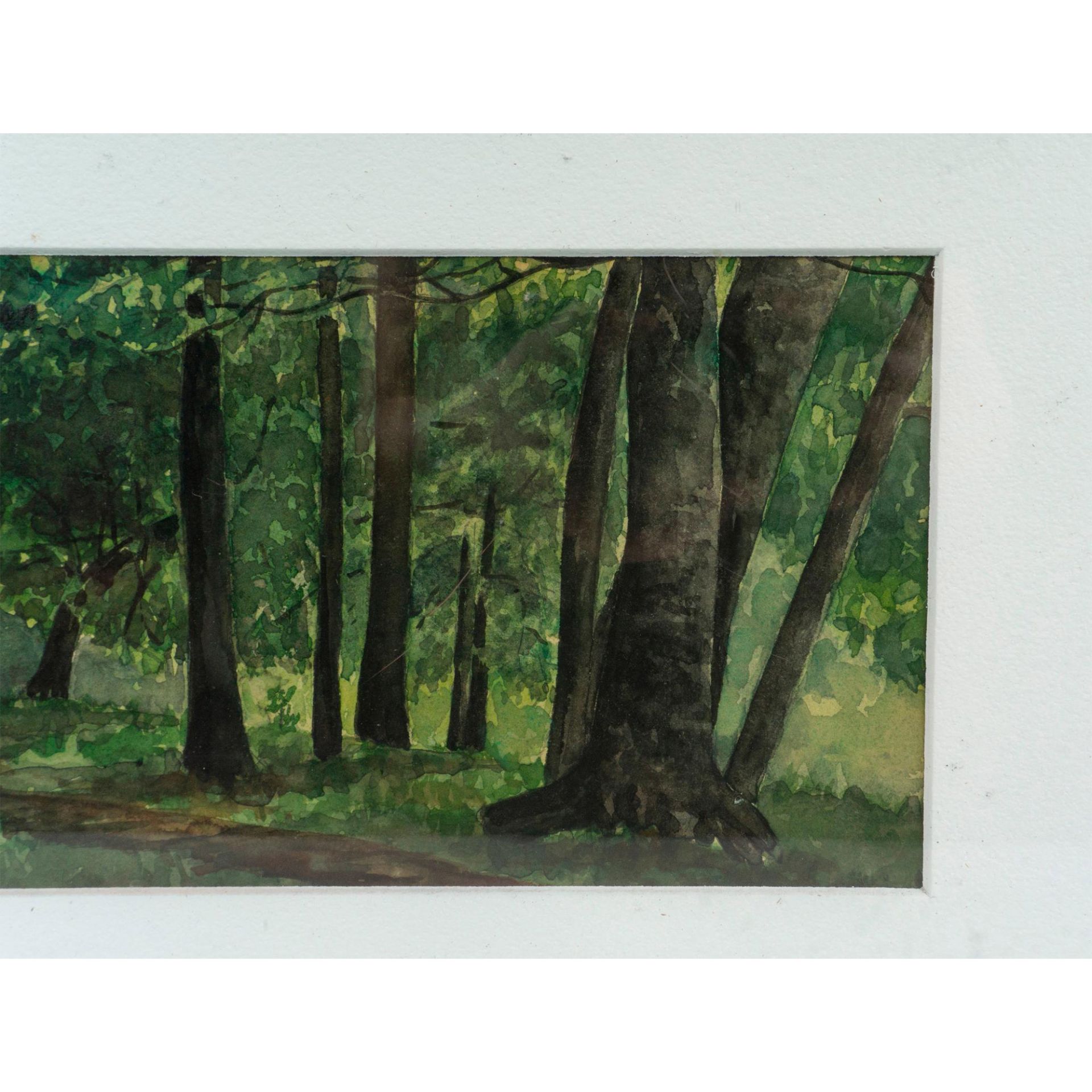 Original Watercolor on Paper, Forest Path Landscape - Image 3 of 6