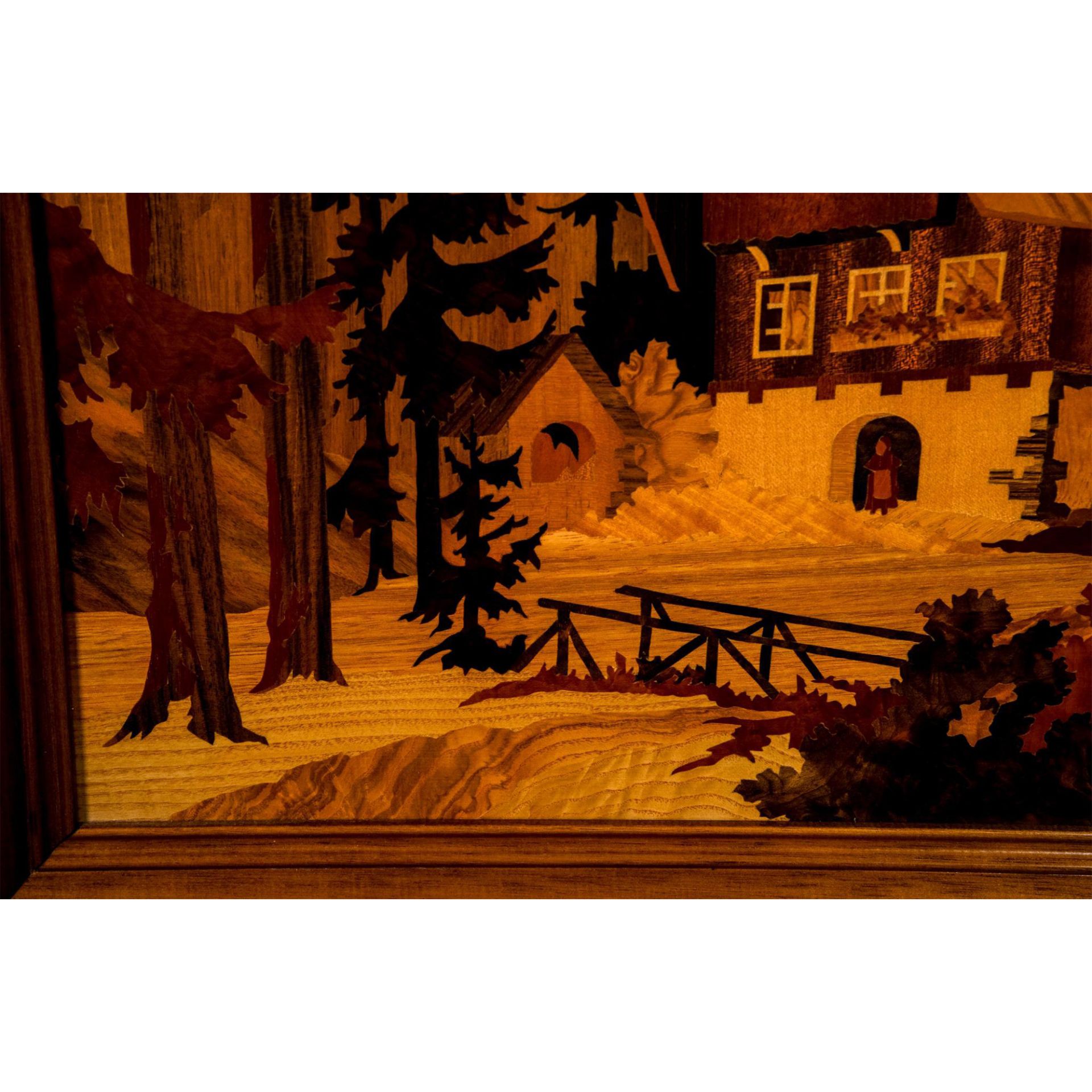 Buchschmid & Gretaux Framed Marquetry, Black Forest Mill - Bild 4 aus 6