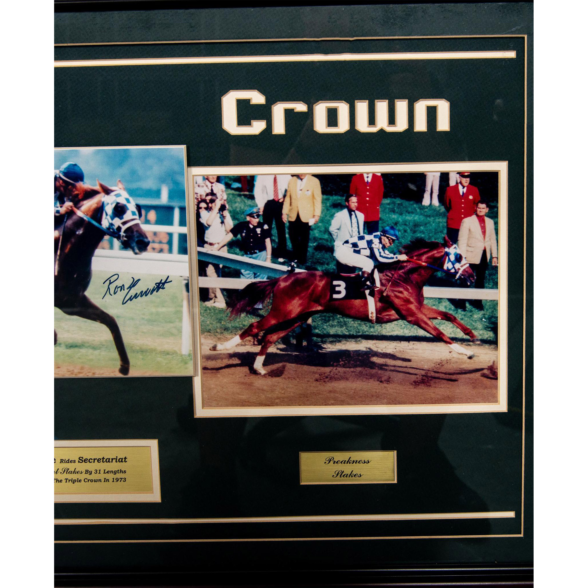 Secretariat Triple Crown Win Photos Signed by Ron Turcotte - Image 3 of 6