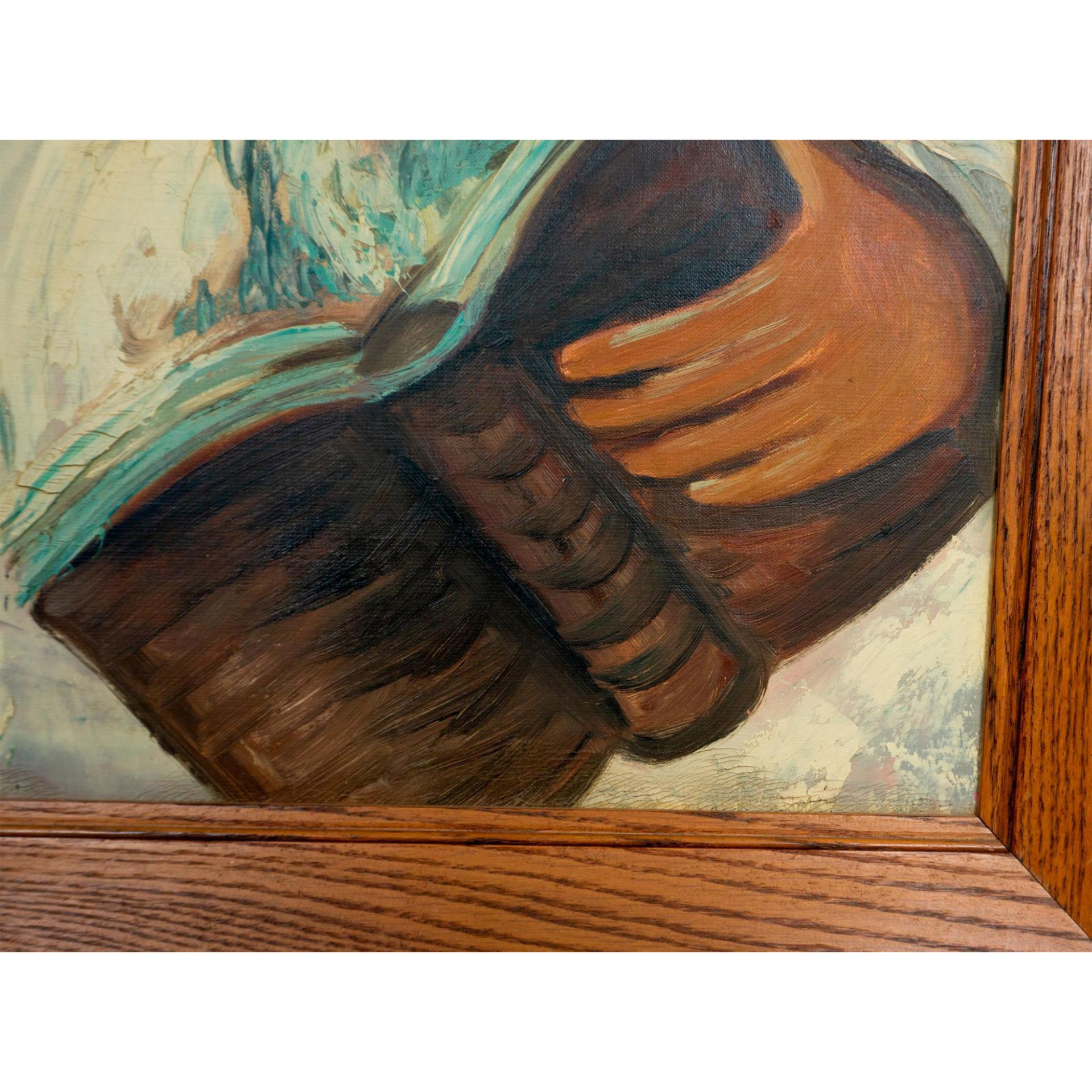 Rene Avigdor, Oil on Board, Portrait of a Rabbi, Signed - Image 3 of 5