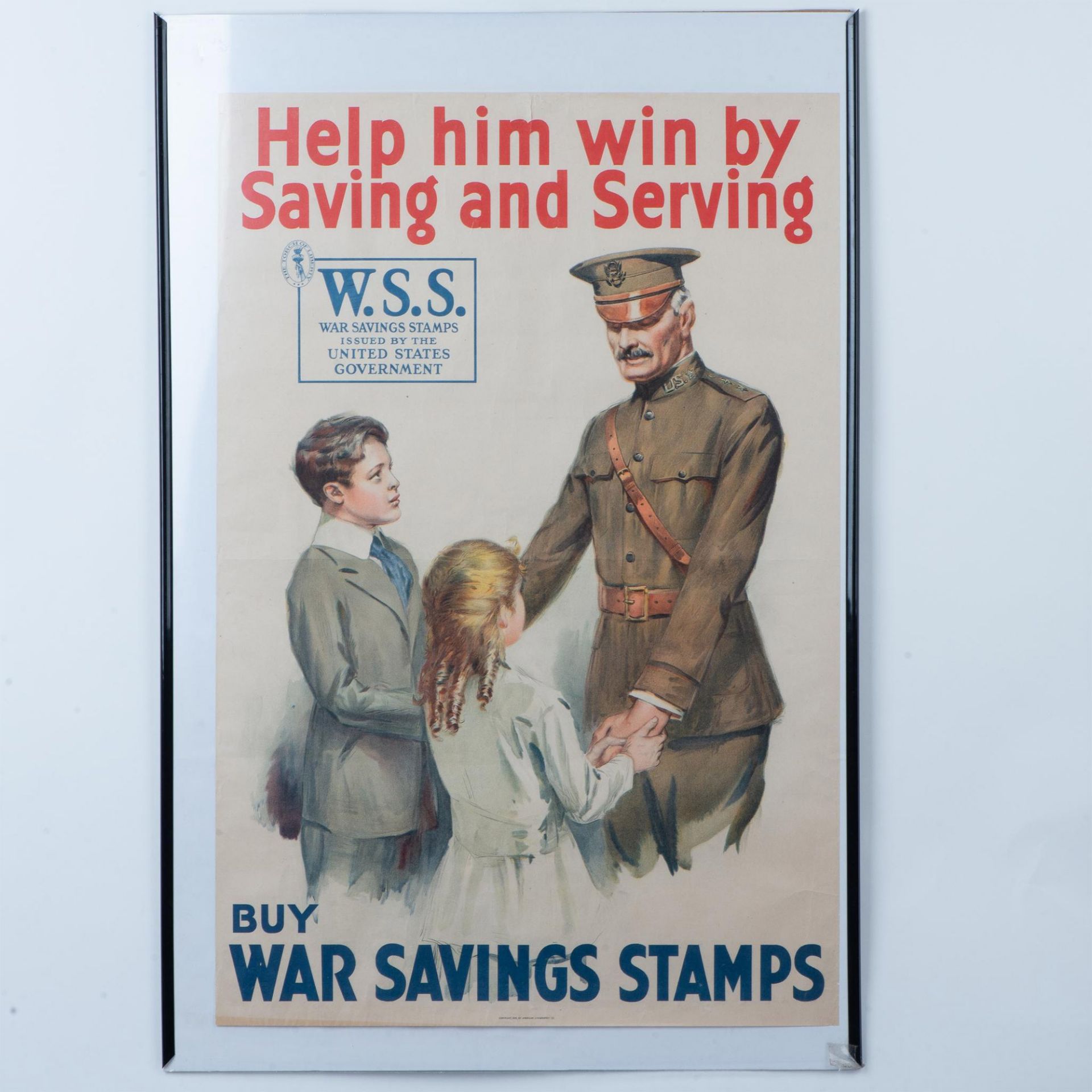 Original Antique Color Lithograph Poster American WWI