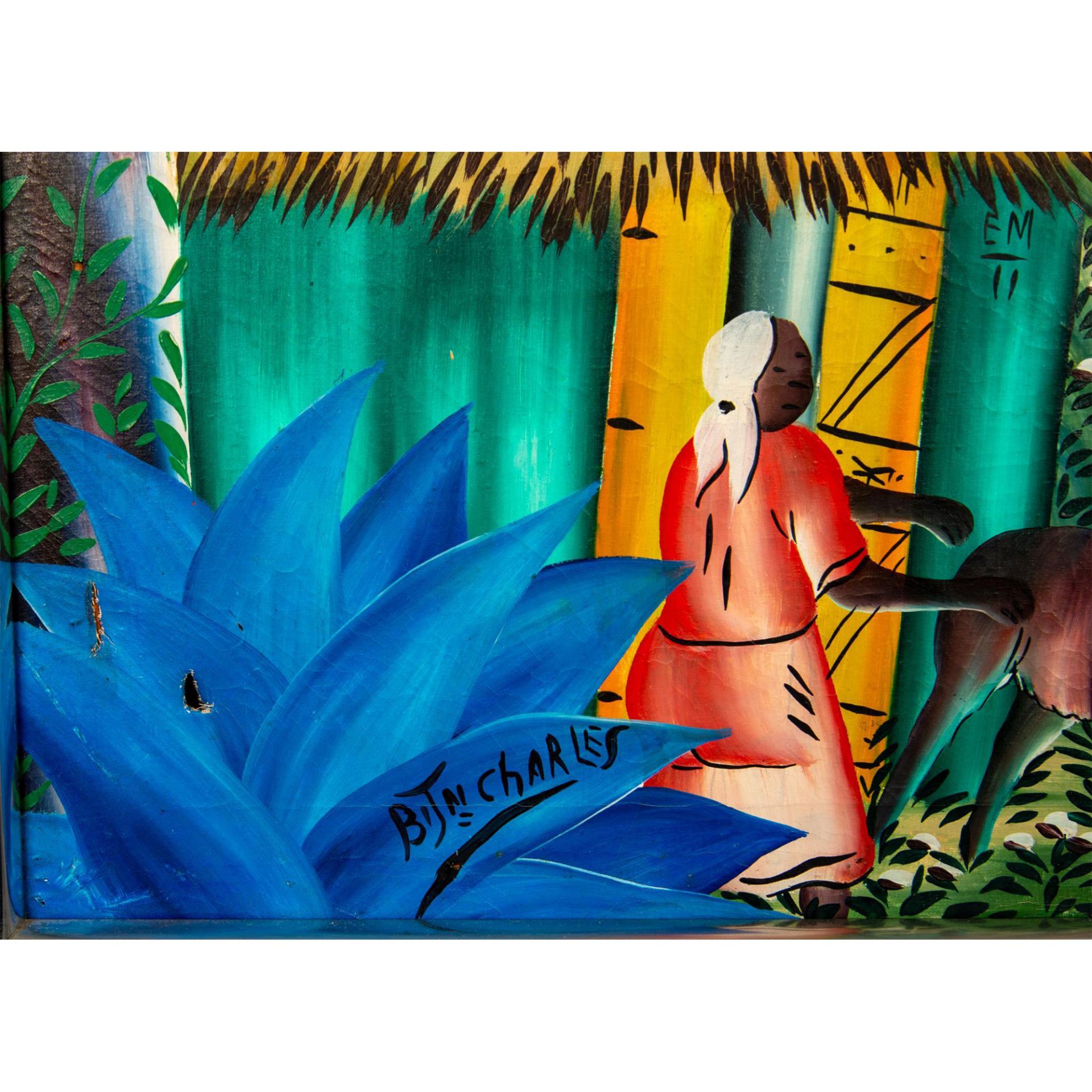 Charles, Original Acrylic on Canvas, Haitian Jungle, Signed - Bild 3 aus 5