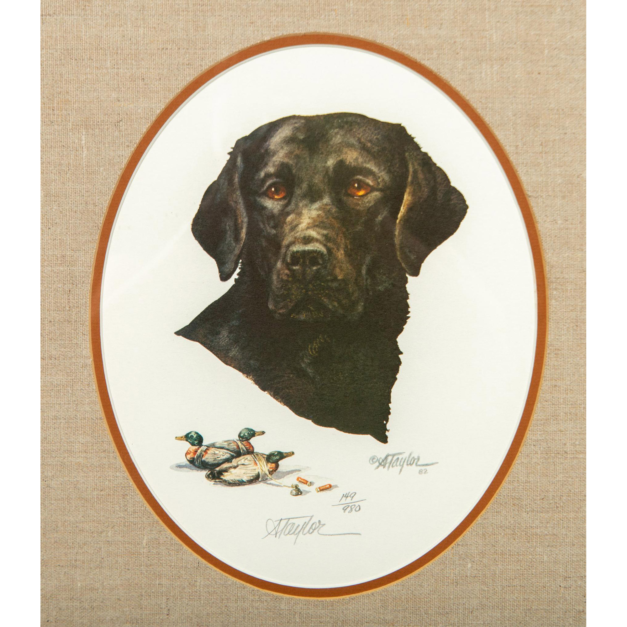 Alice Taylor (American, 20th c.) Lithograph, Black Labrador - Image 3 of 6