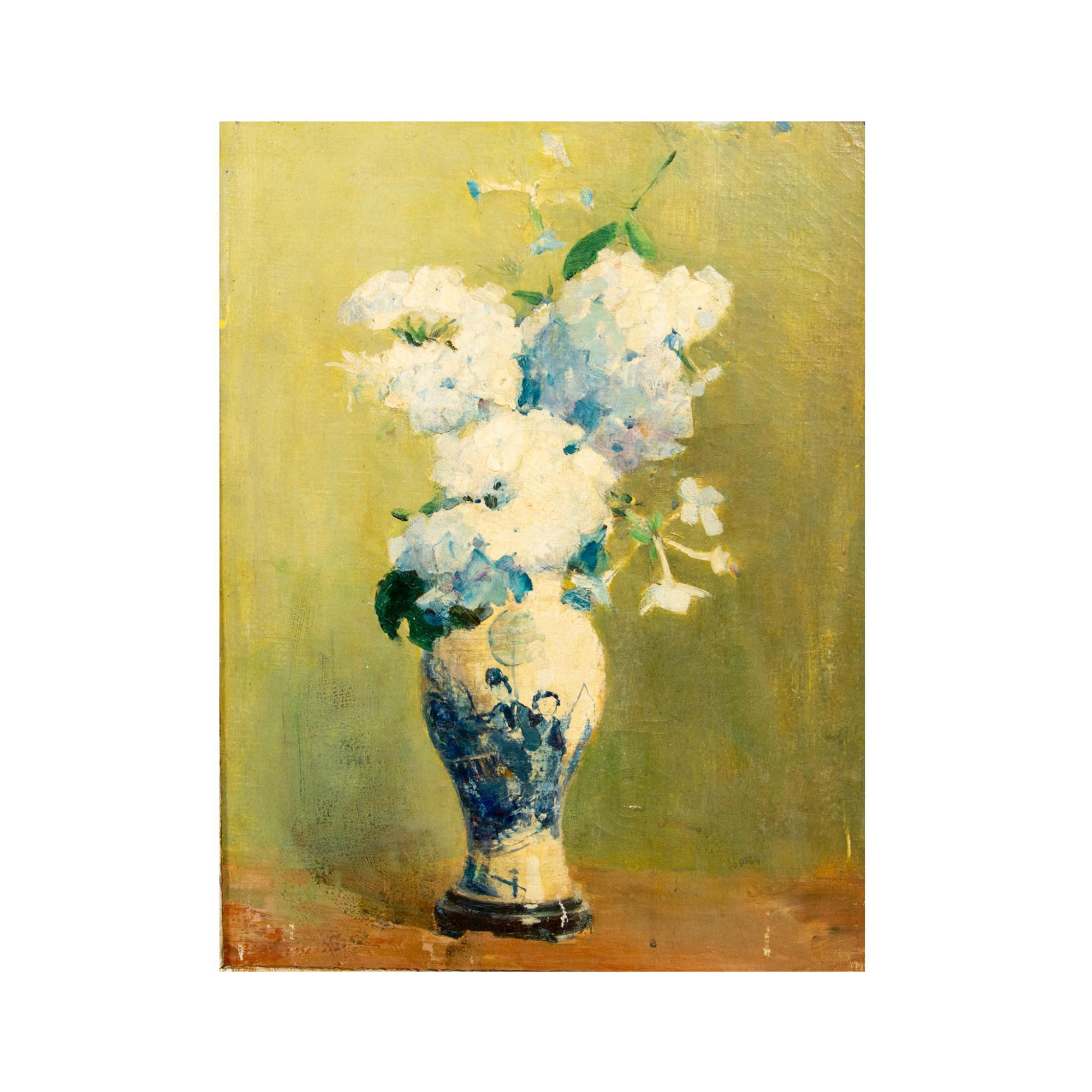 Anna S. Fisher, Original Oil on Canvas, Floral Chinoiserie - Image 2 of 6