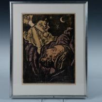 Jacob Steinhardt, Original Hand Colored Woodcut, Signed