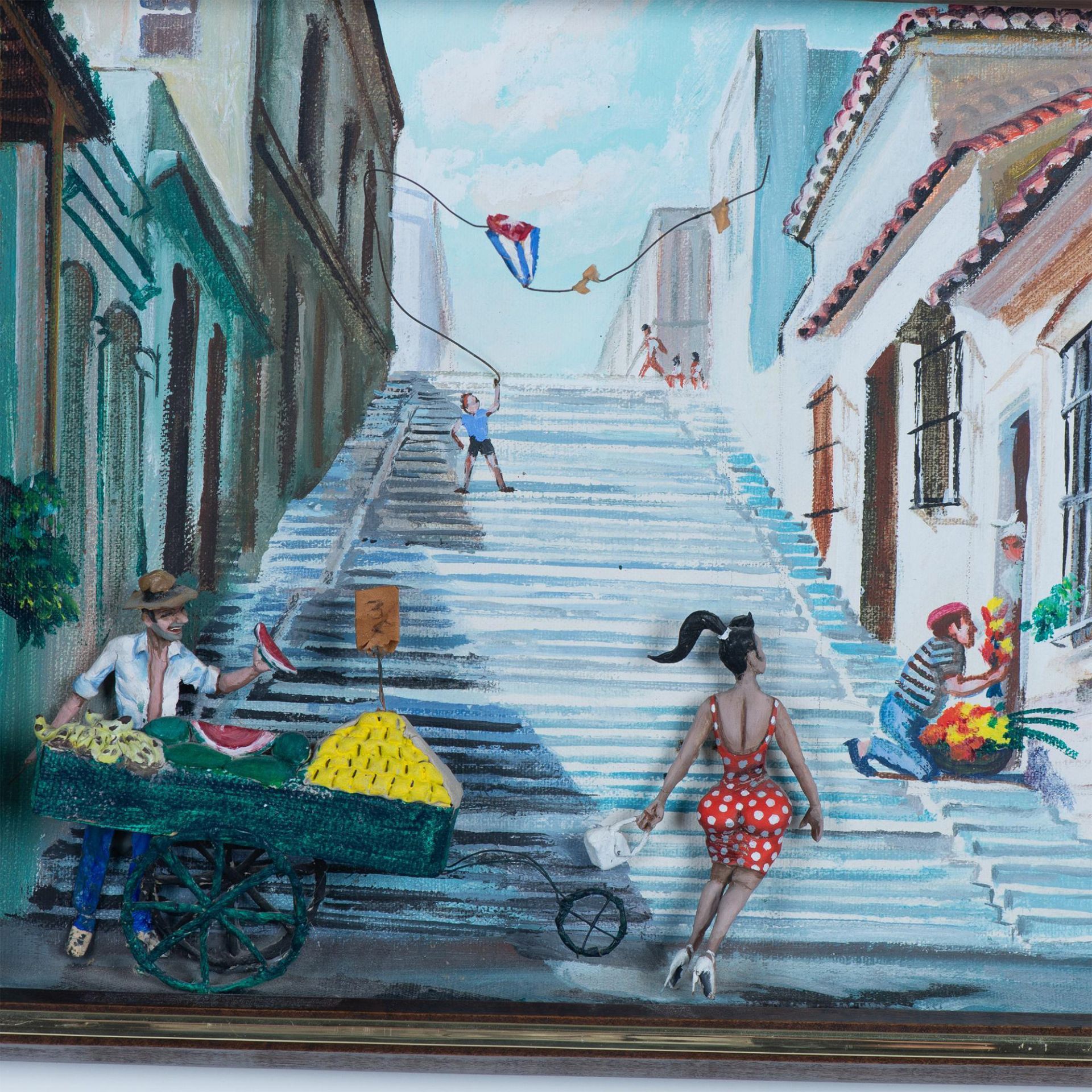 Haydee Scull (1931-2007) 3D Cuban Folk Art Oil Painting - Bild 2 aus 10