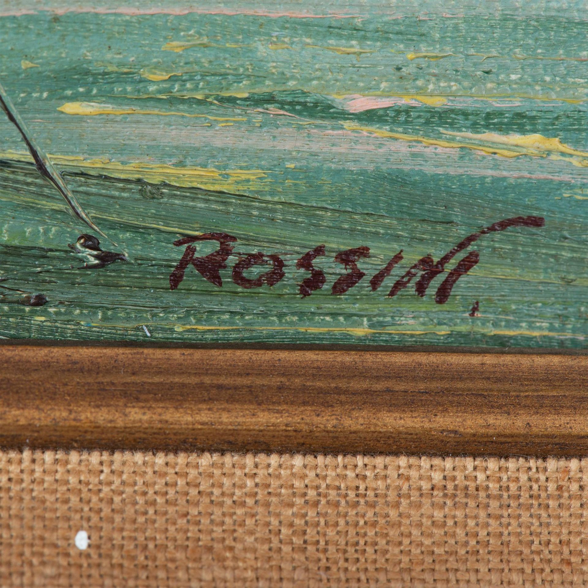 Rossini, Original Oil on Canvas, Fishing Boat Scene, Signed - Bild 3 aus 9