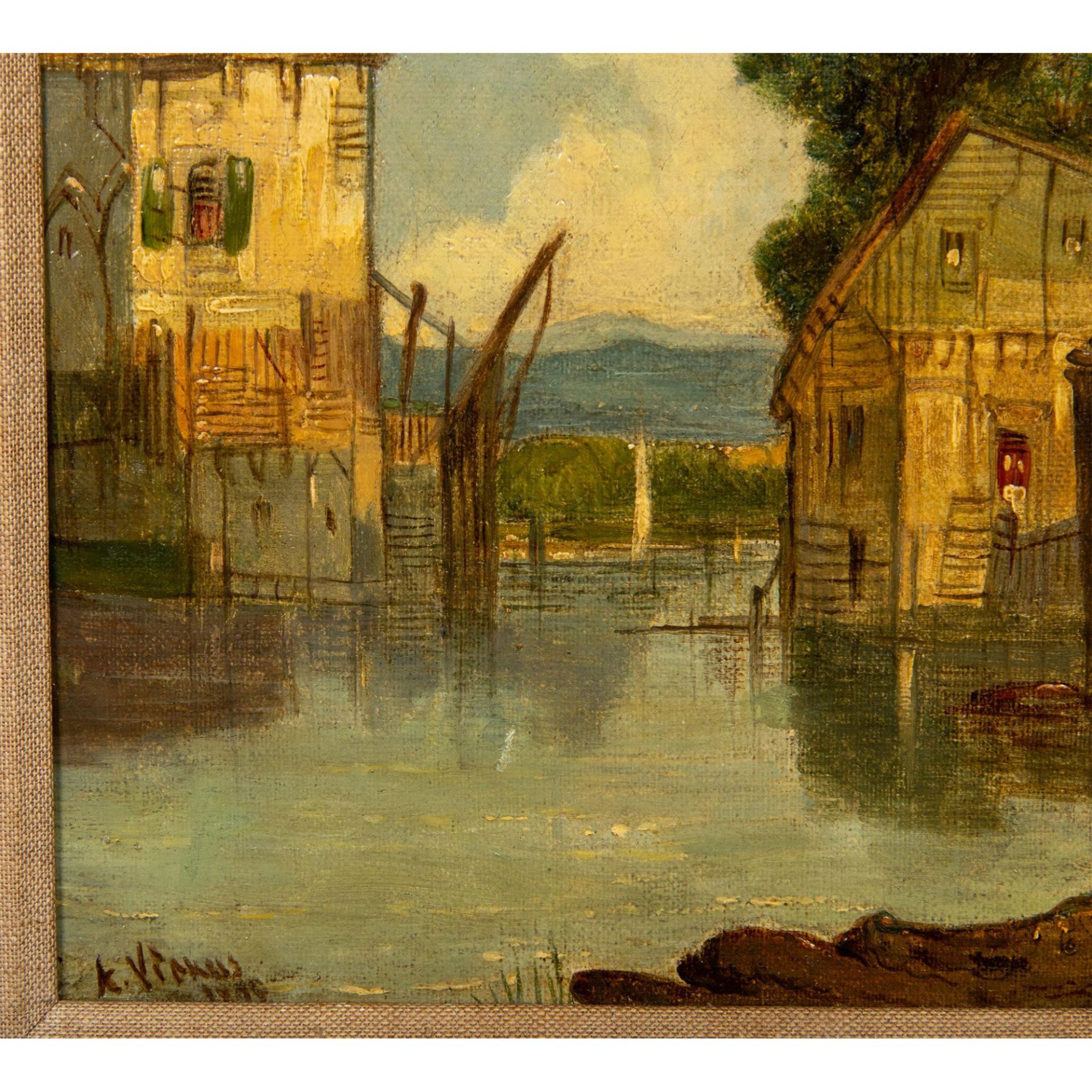 Alfred Vickers, Original Oil on Canvas, Quiet Water, Signed - Bild 5 aus 7