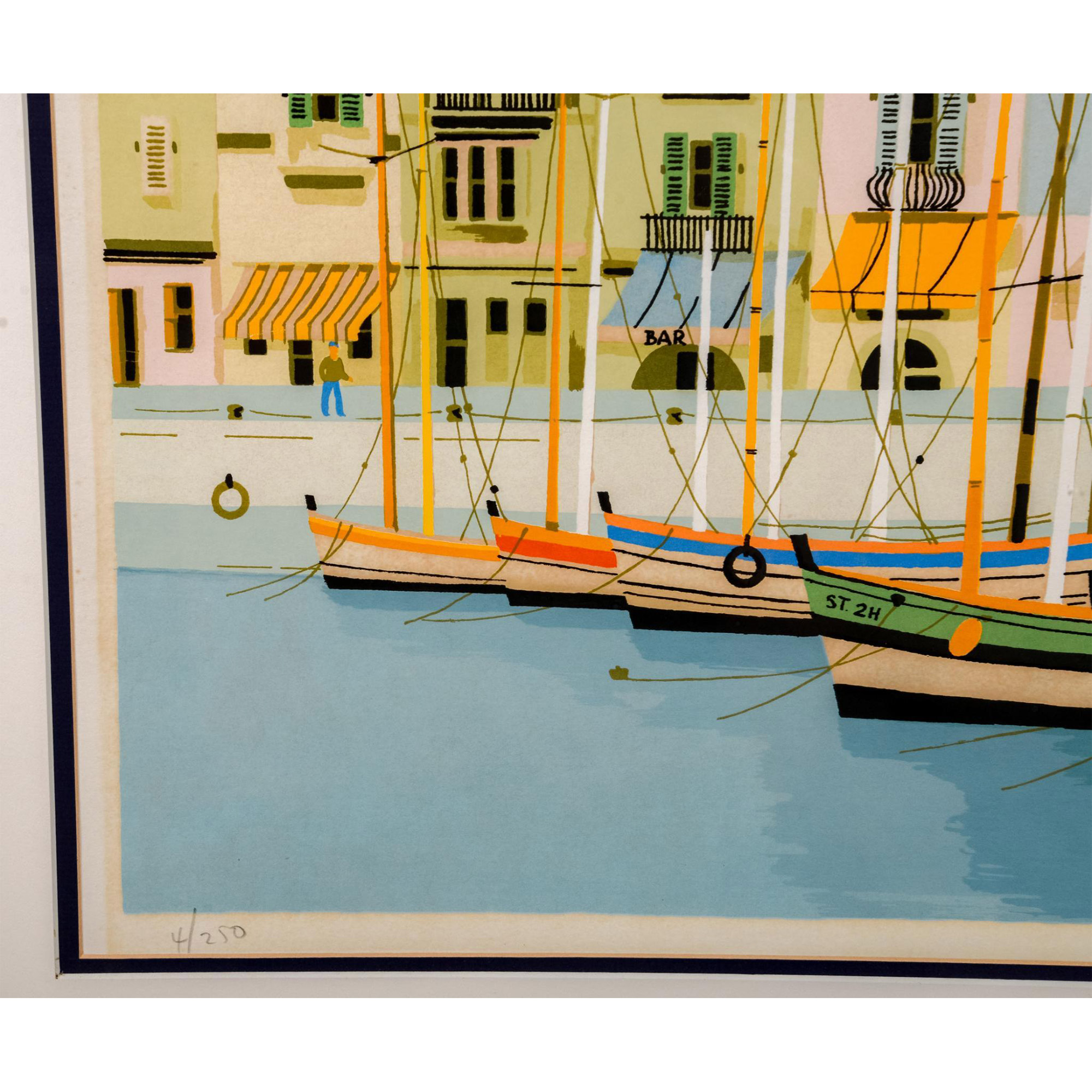 Pierre Montell, Serigraph on Paper, St-Tropez France, Signed - Image 4 of 5