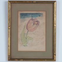 Original Etching and Aquatint on Paper, Tulip Baby, Signed