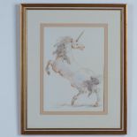 Charles E. Burdick (American 1924-2016) Original Watercolor, Unicorn