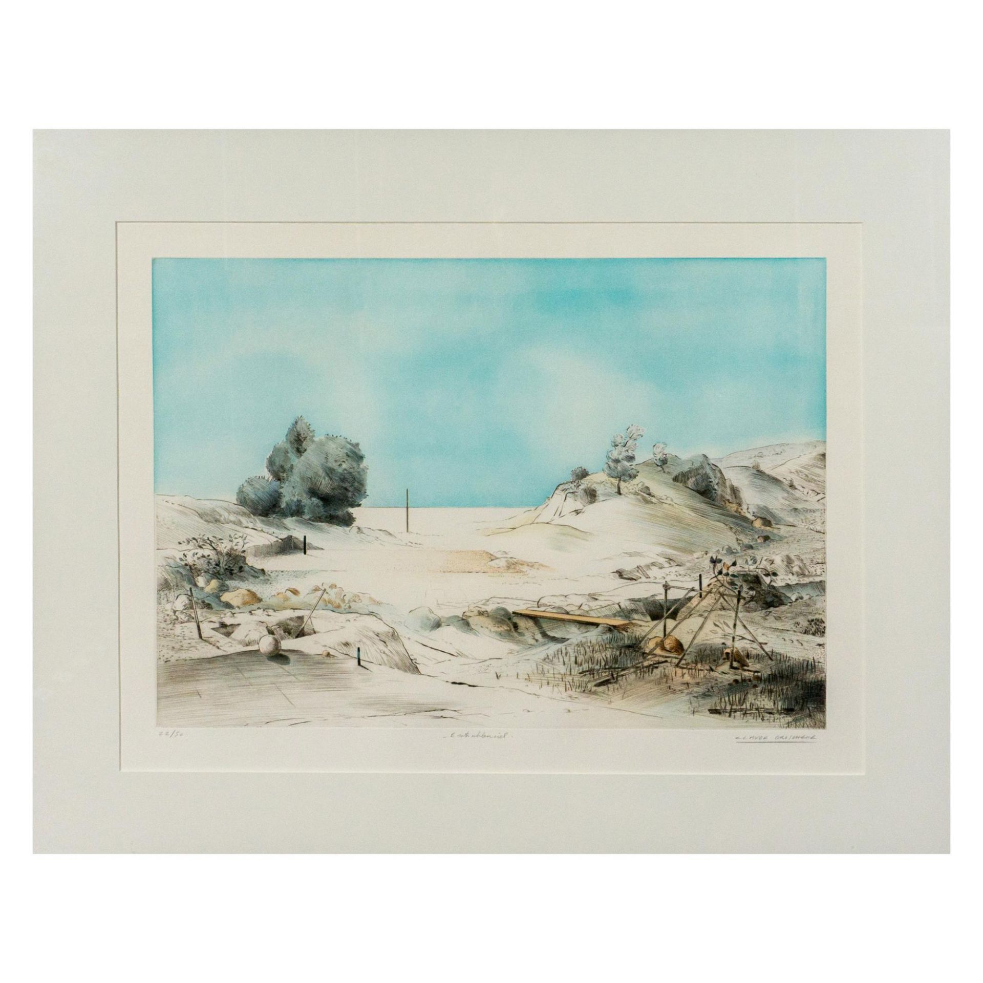 Claude Groschene, Original Drypoint and Aquatint, Signed - Image 2 of 6