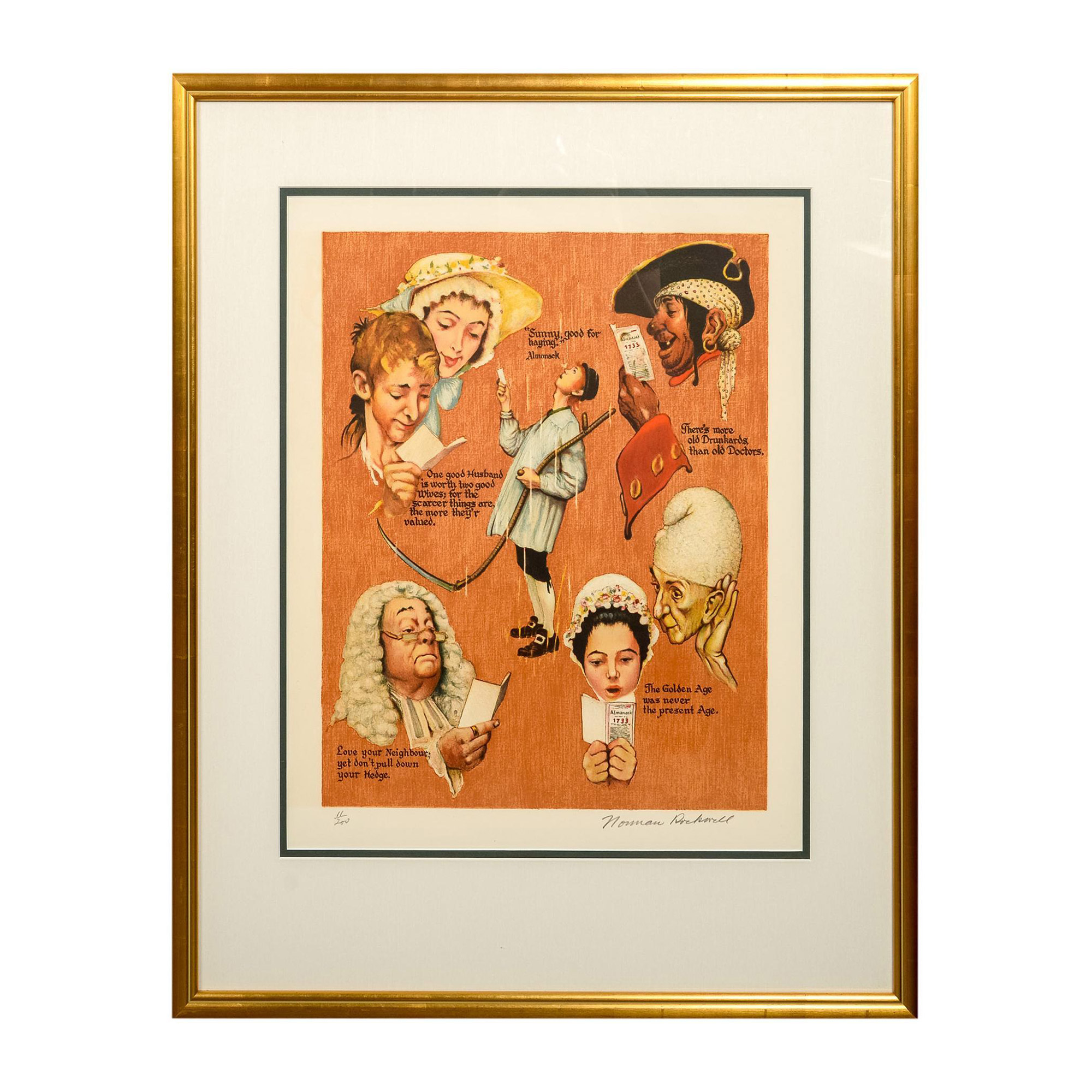 Norman Rockwell, Poor Richard's Almanack, Signed Suite - Image 2 of 19