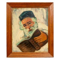 Rene Avigdor, Oil on Board, Portrait of a Rabbi, Signed