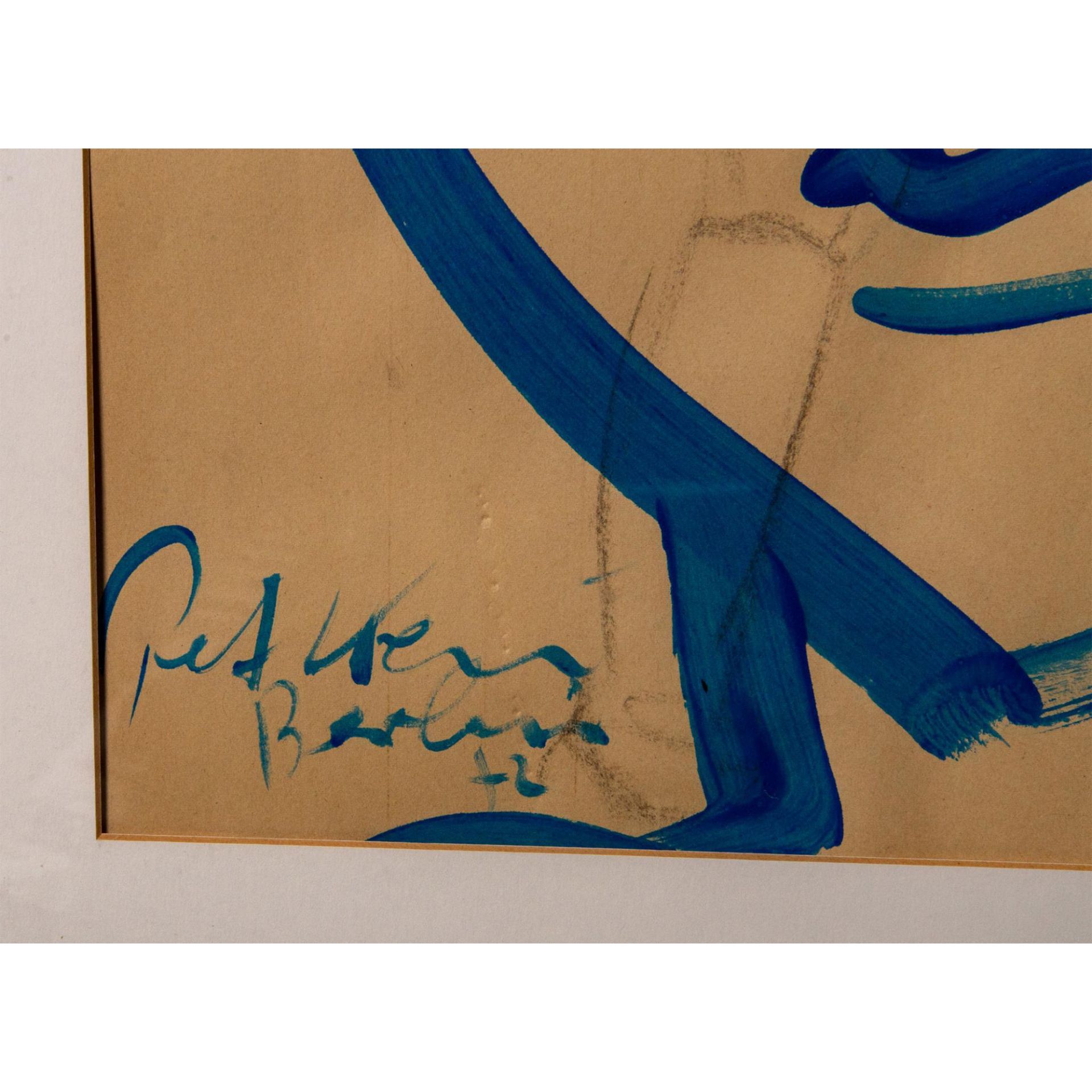 Peter Keil, Original Painting, Portrait in Blue, Signed - Bild 3 aus 4