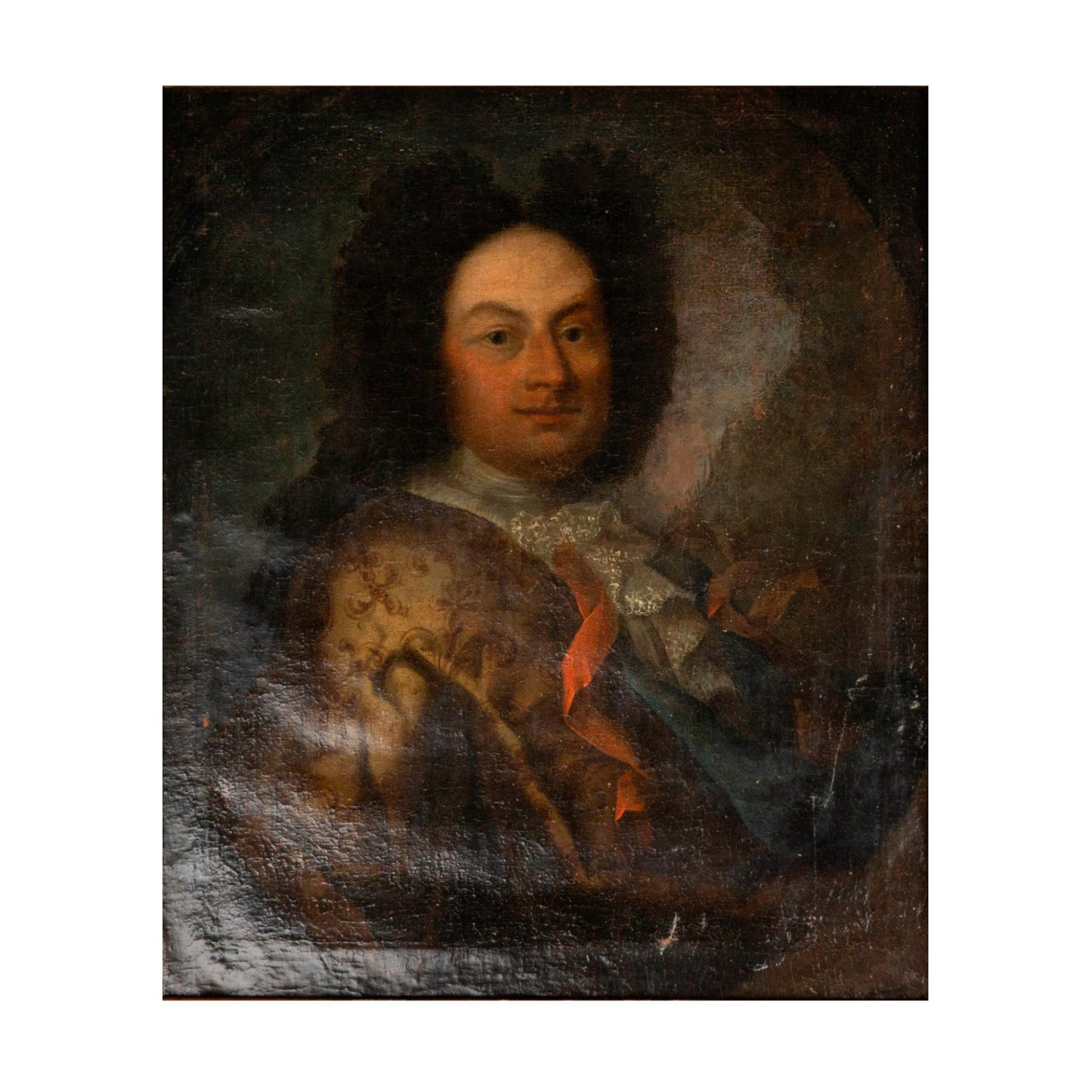 Early 18th Century Original Oil Painting, Portrait of French Nobility, Signed - Image 3 of 3