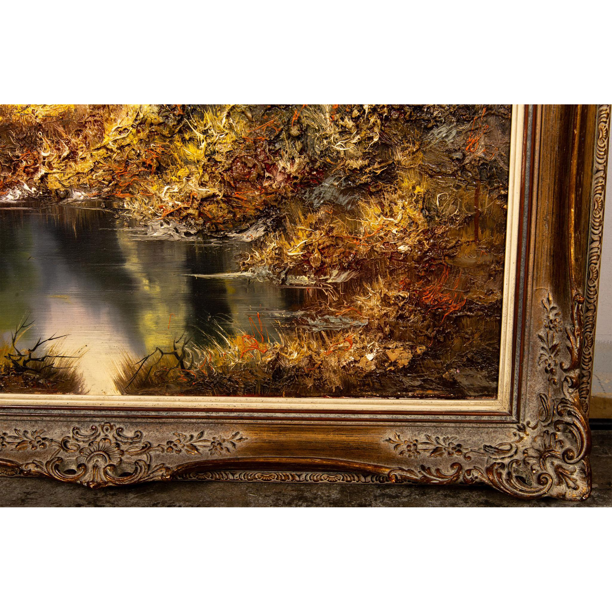 Original Oil on Canvas, Autumn Woodland Forest Landscape - Image 3 of 5