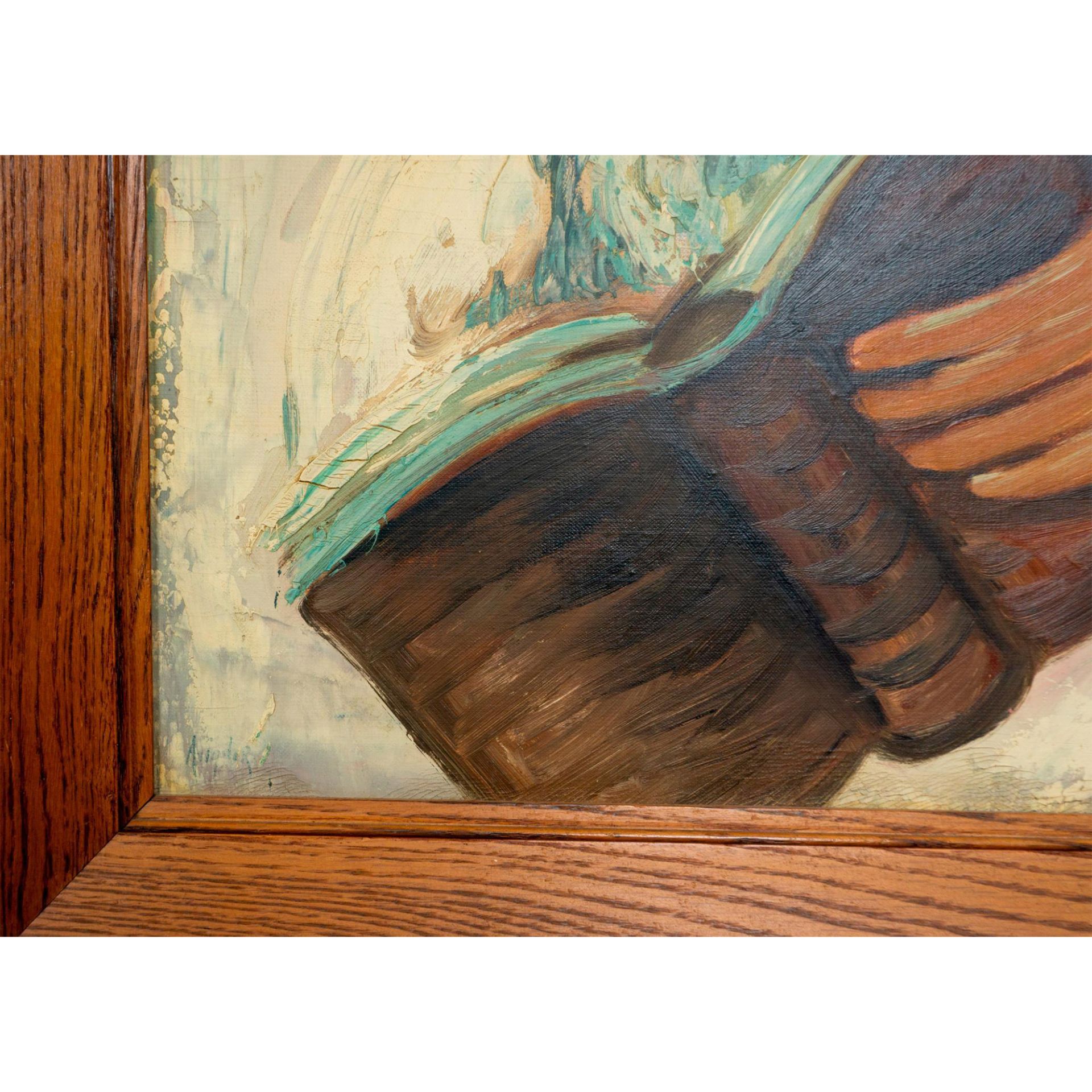 Rene Avigdor, Oil on Board, Portrait of a Rabbi, Signed - Bild 4 aus 5