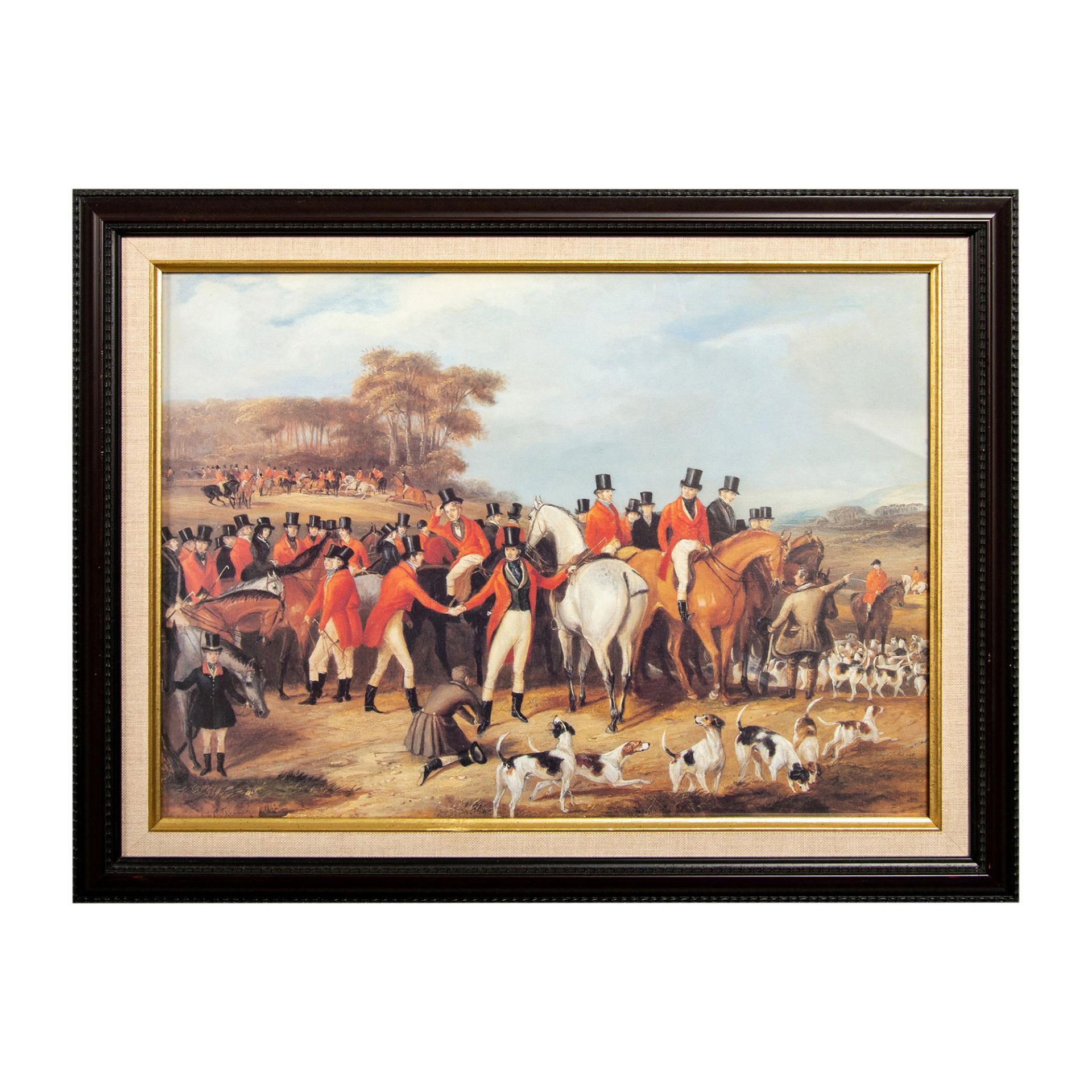 2pc Framed Equestrian Stag Hunting Prints - Image 6 of 9