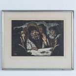 Jacob Steinhardt, Original Hand Colored Woodcut, Signed