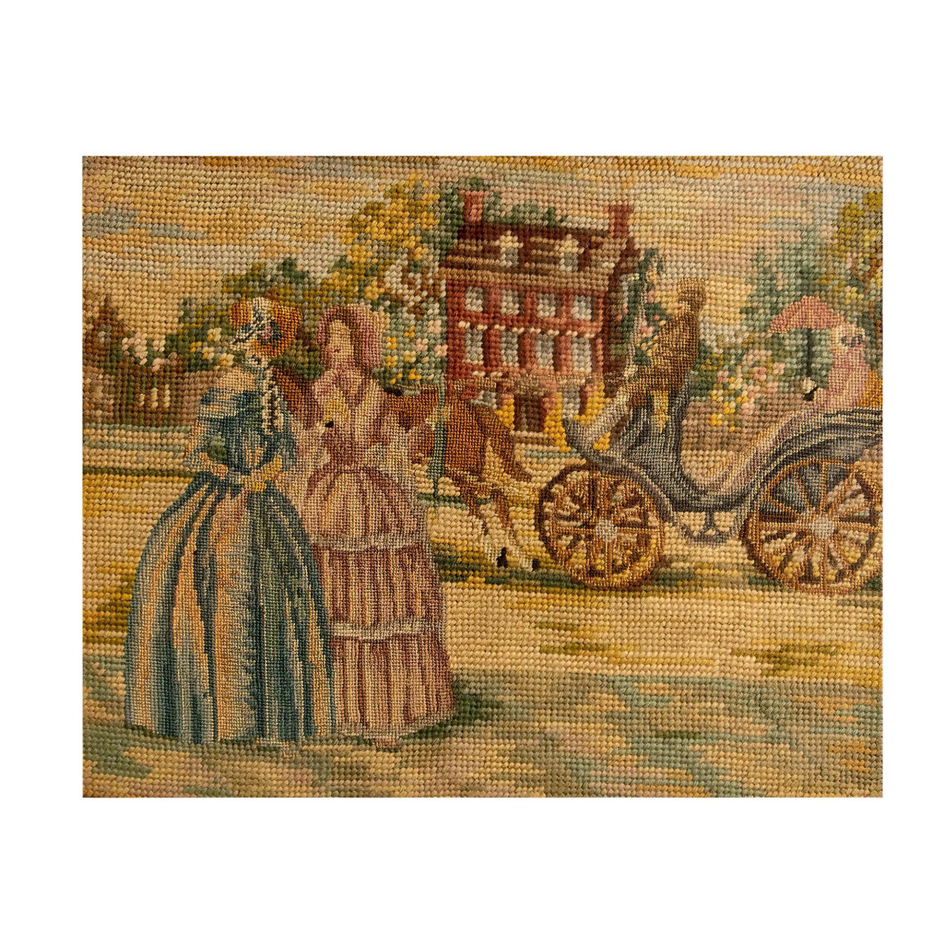 Hand-woven Tapestry, 19th Century Elegant Street Scene - Image 2 of 4
