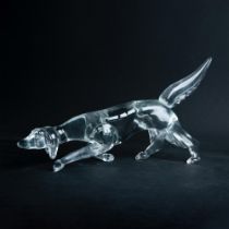 Large Art Glass Dog Sculpture