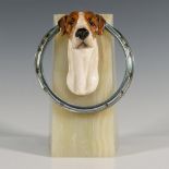 Royal Doulton Bookend, Foxhound Mounted on Onyx SK25