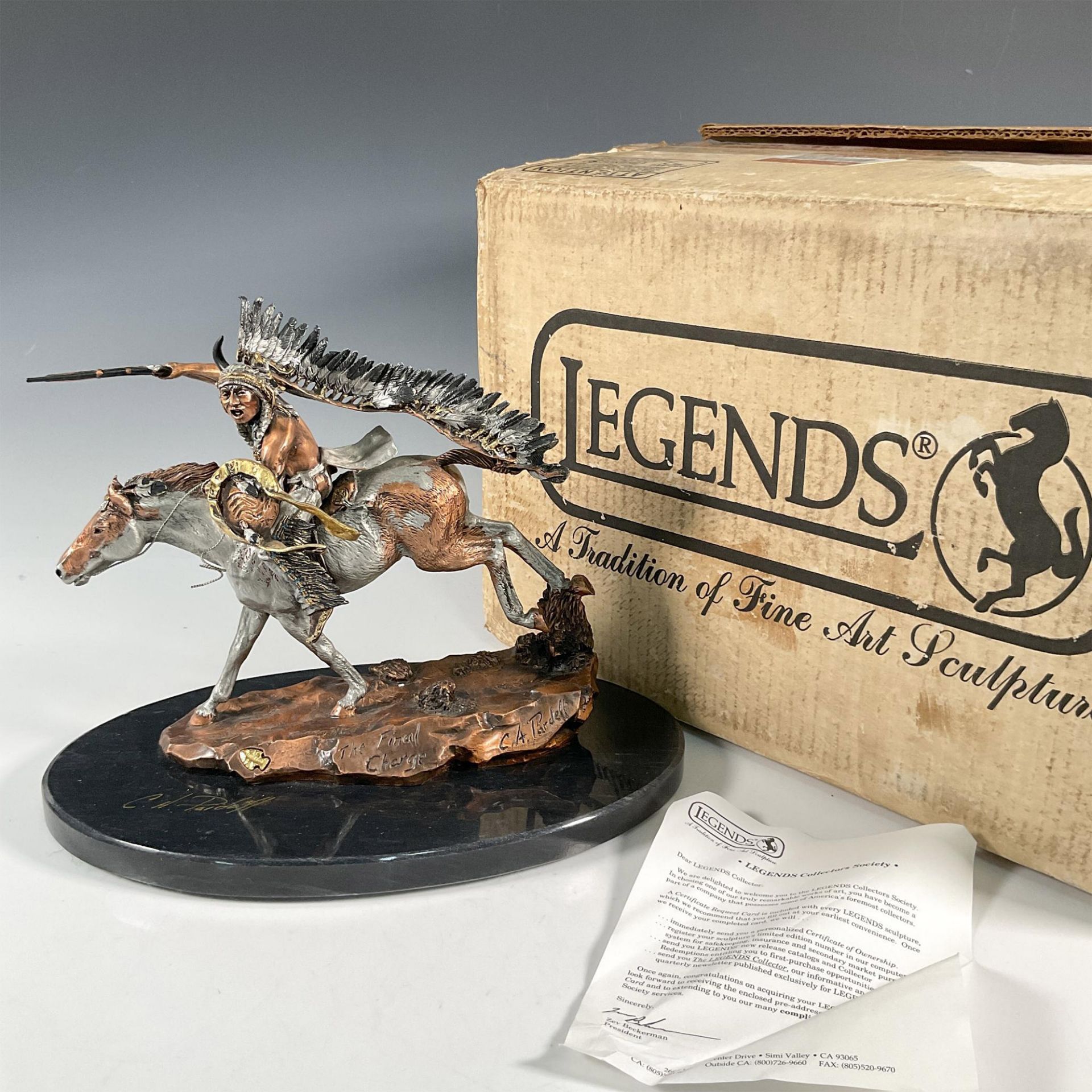 Legends Bronze Sculpture, The Final Charge - Image 4 of 4