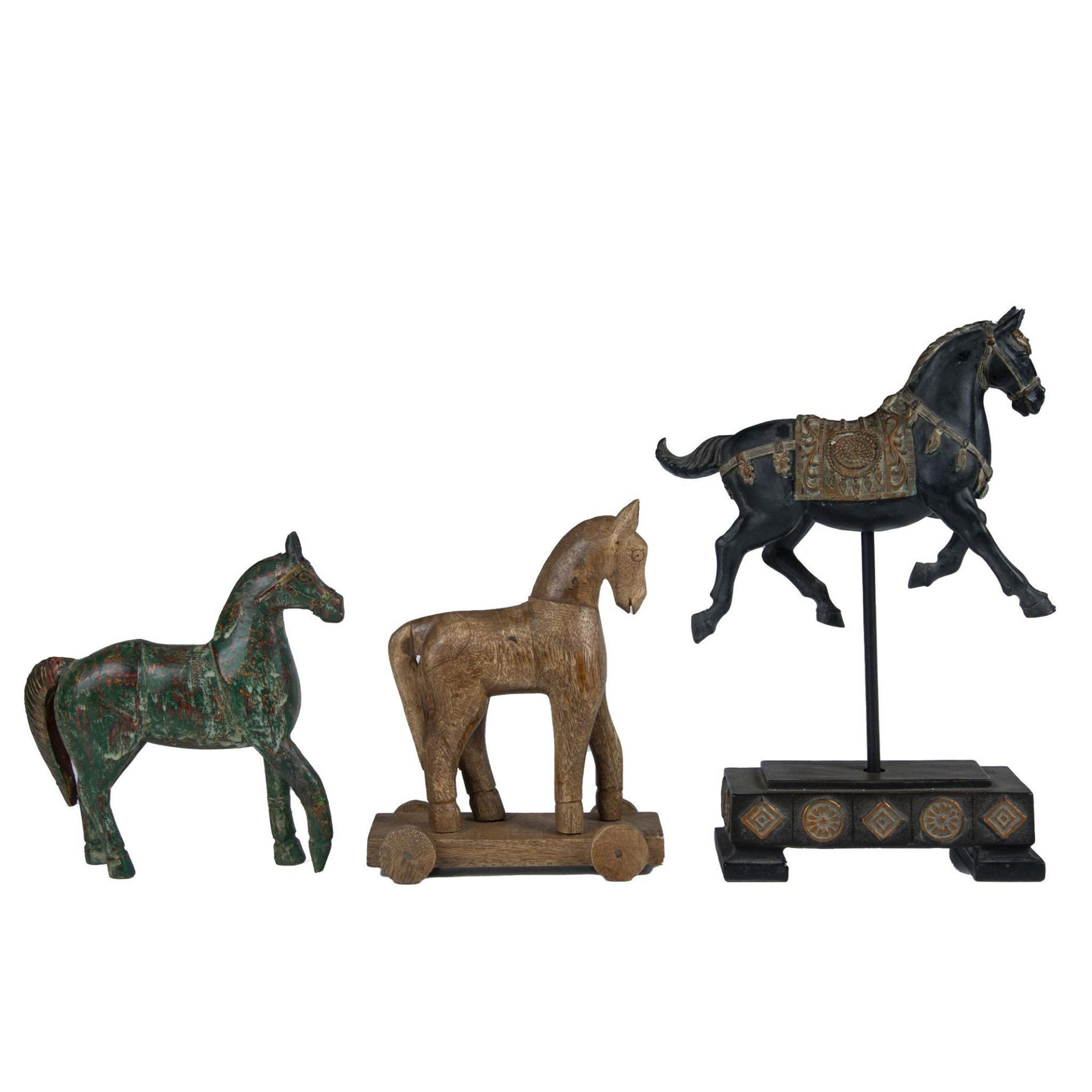 3pc Decorative Historic Horses - Bild 3 aus 4