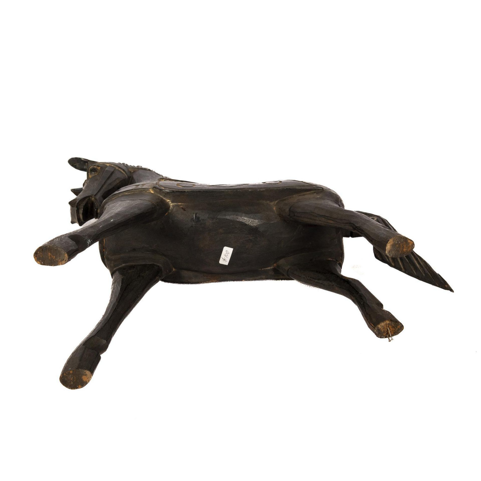 Dark Wood Hand-Carved Decorative Horse Sculpture - Bild 4 aus 4