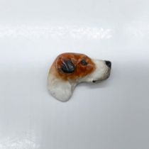 Royal Doulton Dogs Head Brooch, Fox Terrier